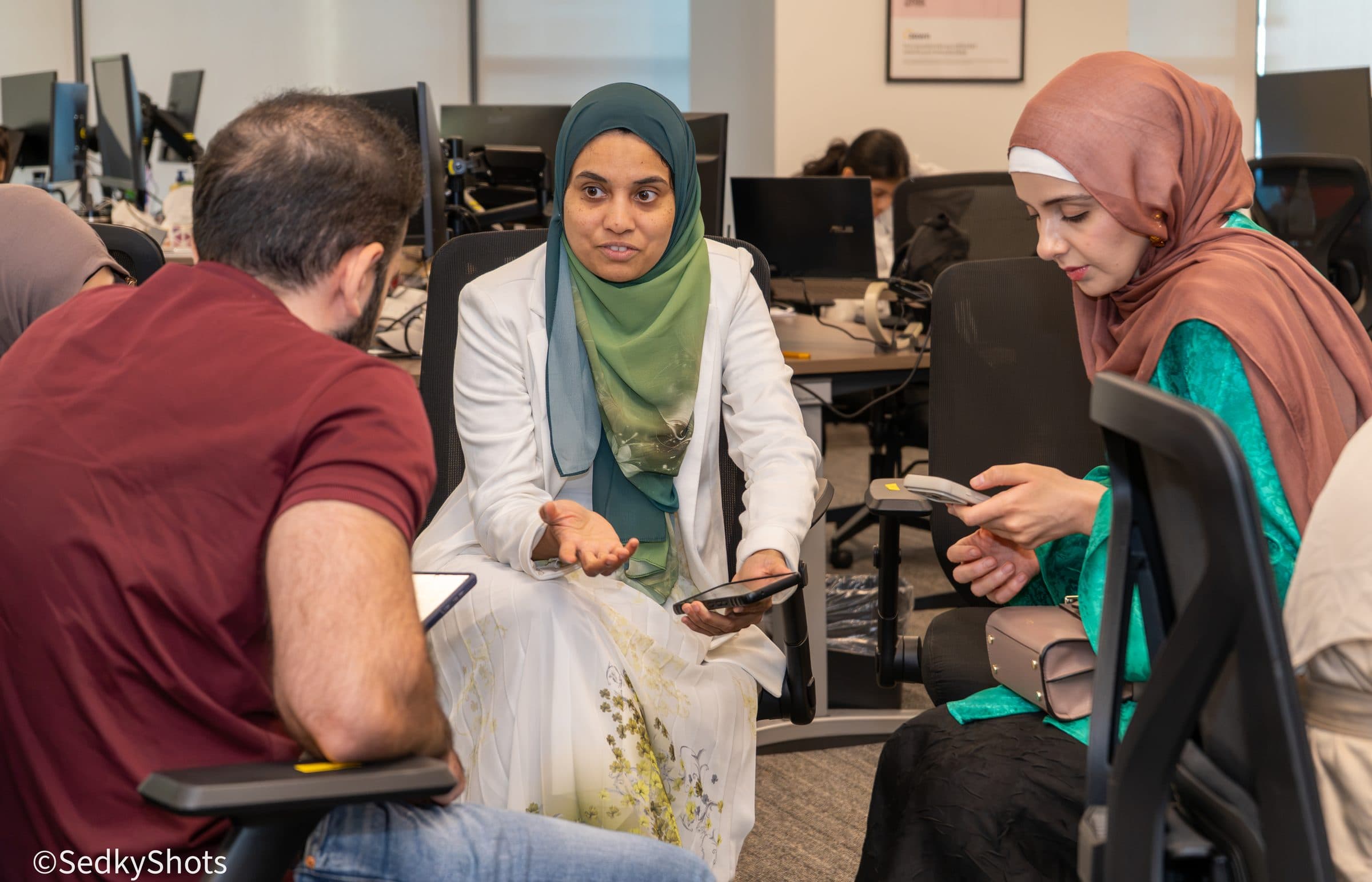 Founders working through a problem together.